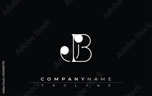 JB Typography Logo Design. Stylish monogram design depiction featuring the letters J and B combined in an artistic signature style, delivering a unique and creative visual representation.