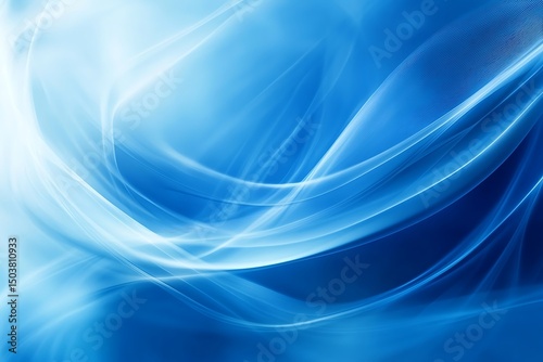 Abstract blue background, futuristic wavy illustration, shiny space concept.