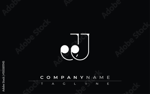 JJ Typography Logo Design. Stylish monogram design depiction featuring the letters J and J combined in an artistic signature style, delivering a unique and creative visual representation.