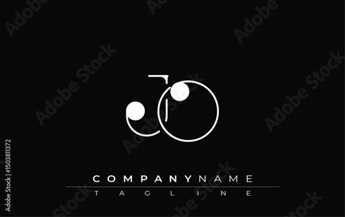 JO Typography Logo Design. Stylish monogram design depiction featuring the letters J and O combined in an artistic signature style, delivering a unique and creative visual representation.