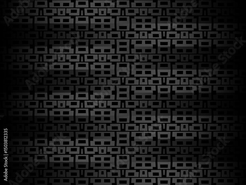 Black metal texture steel background. Perforated metal sheet.	