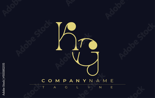 KG Typography Logo Design. Stylish monogram design depiction featuring the letters K and G combined in an artistic signature style, delivering a unique and creative visual representation.