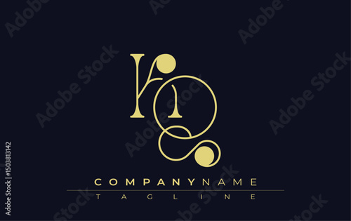 KQ Typography Logo Design. Stylish monogram design depiction featuring the letters K and Q combined in an artistic signature style, delivering a unique and creative visual representation.