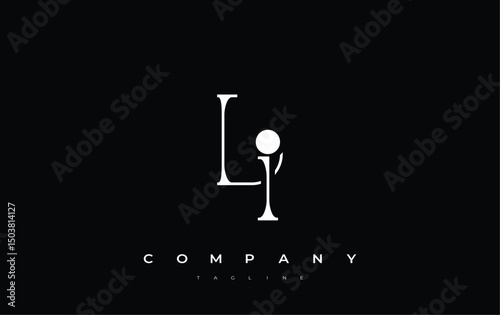 LI Typography Logo Design. Stylish monogram design depiction featuring the letters L and I combined in an artistic signature style, delivering a unique and creative visual representation.