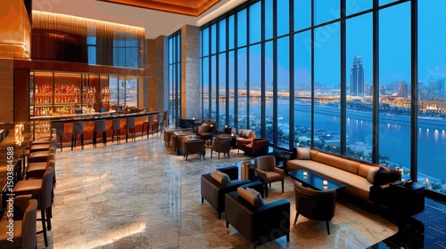 Rooftop bar with city views