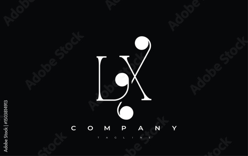 LX Typography Logo Design. Stylish monogram design depiction featuring the letters L and X combined in an artistic signature style, delivering a unique and creative visual representation.