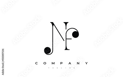 NF Typography Logo Design. Stylish monogram design depiction featuring the letters N and F combined in an artistic signature style, delivering a unique and creative visual representation.