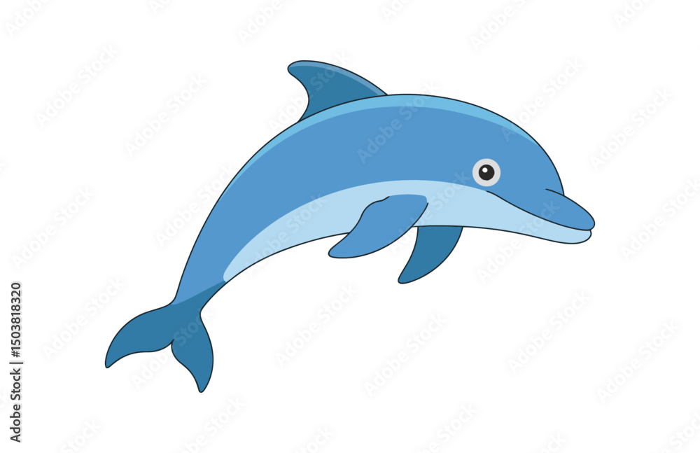 Fototapeta premium A minimal dolphin vector art illustration