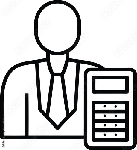 Accounting Icon Outline Vector Illustration