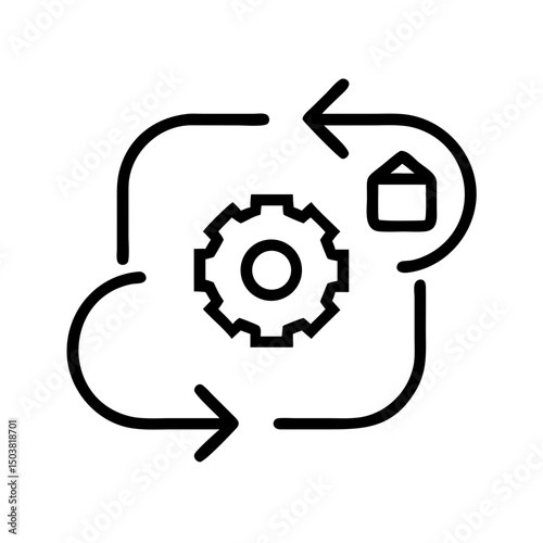 Reinforcement Learning Loop Continuous Improvement and Optimization Icon