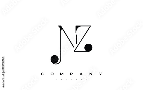 NZ Typography Logo Design. Stylish monogram design depiction featuring the letters N and Z combined in an artistic signature style, delivering a unique and creative visual representation.