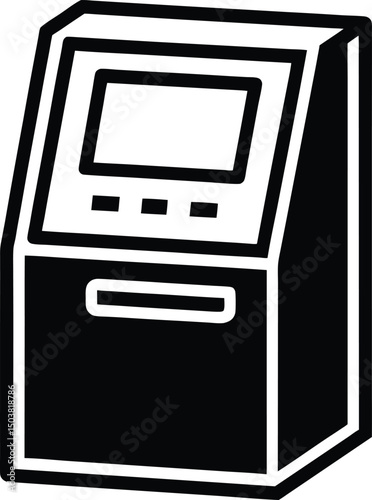 ATM Icon Outline Vector Illustration
