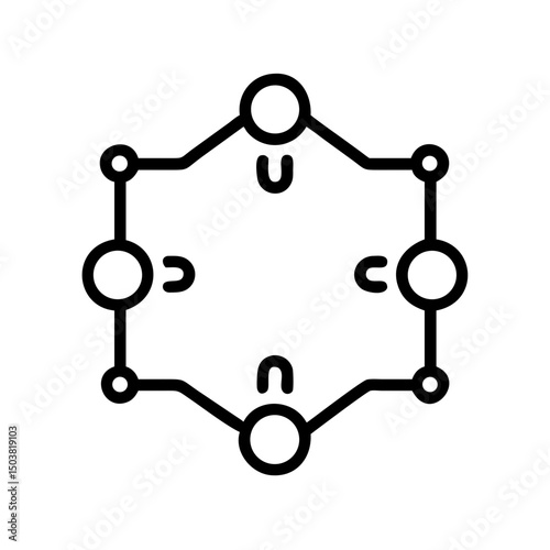 Quantum Computing Icon Hexagonal Qubit Structure Representation
