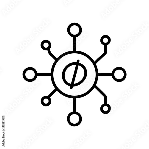 Quantum Computing Network Icon  Qubit Connections and Entanglement Visualization