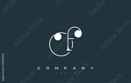 OF Typography Logo Design. Stylish monogram design depiction featuring the letters O and F combined in an artistic signature style, delivering a unique and creative visual representation.