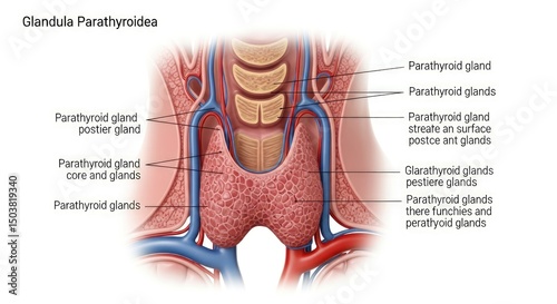 Human Parathyroid Glands Anatomy, Location, and Function Illustration photo
