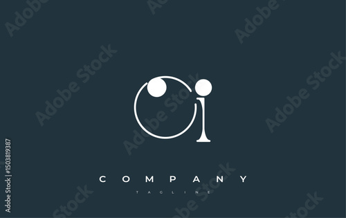 OI Typography Logo Design. Stylish monogram design depiction featuring the letters O and I combined in an artistic signature style, delivering a unique and creative visual representation.