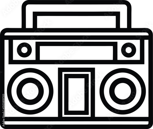 Boombox Icon Outline Vector Illustration