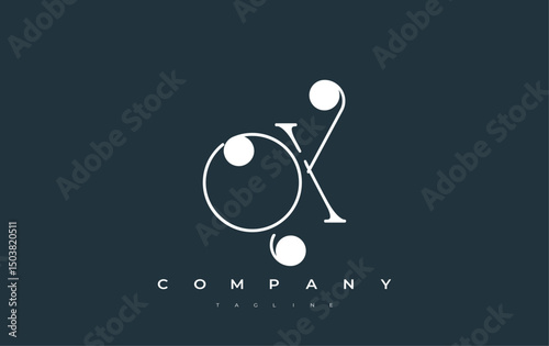 OX Typography Logo Design. Stylish monogram design depiction featuring the letters O and X combined in an artistic signature style, delivering a unique and creative visual representation.