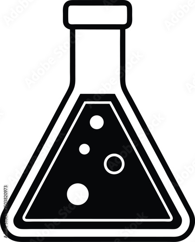 Chemistry Beaker Icon Outline Vector Illustration