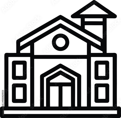 College Admission Icon Outline Vector Illustration