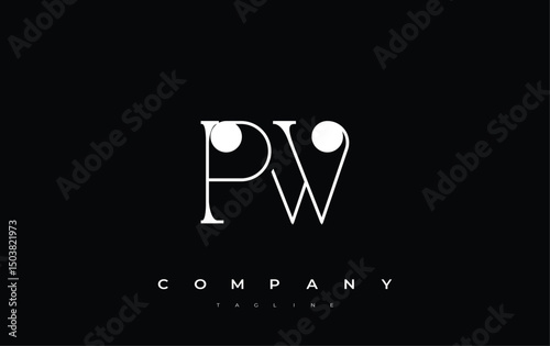 PW Typography Logo Design. Stylish monogram design depiction featuring the letters P and W combined in an artistic signature style, delivering a unique and creative visual representation.