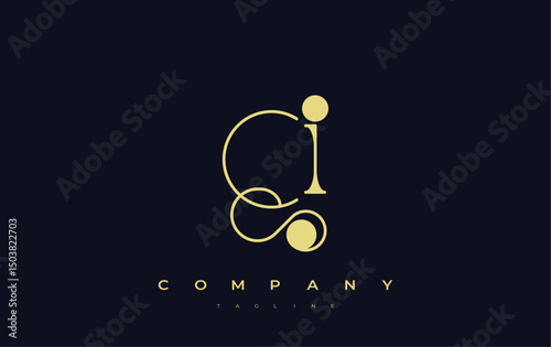 QI Typography Logo Design. Stylish monogram design depiction featuring the letters Q and I combined in an artistic signature style, delivering a unique and creative visual representation.