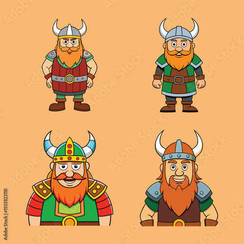 Coloured viking design vector