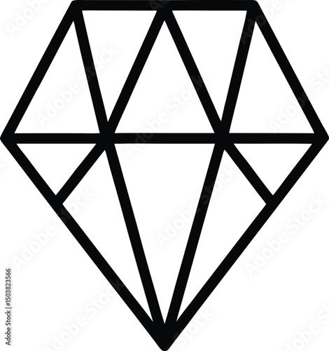 Gem Icon Outline Vector Illustration