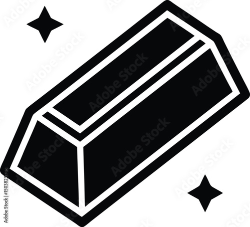Gold Bar Icon Outline Vector Illustration