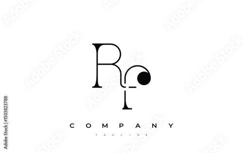 RF Typography Logo Design. Stylish monogram design depiction featuring the letters R and F combined in an artistic signature style, delivering a unique and creative visual representation.