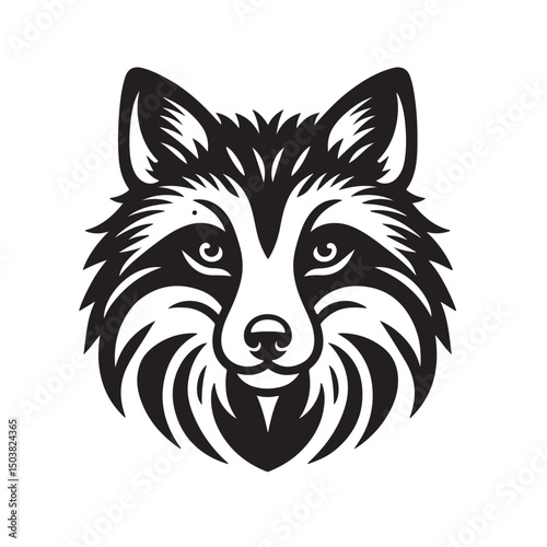 Fox silhouette black and white vector icon