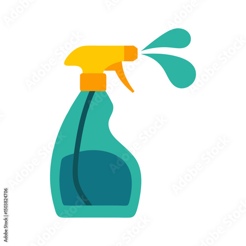 Teal spray bottle icon vector illustration isolated on transparent background