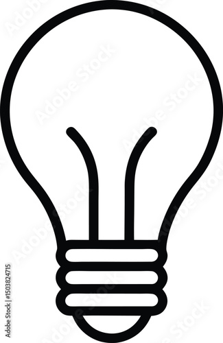 Light Bulb Idea Icon Outline Vector Illustration
