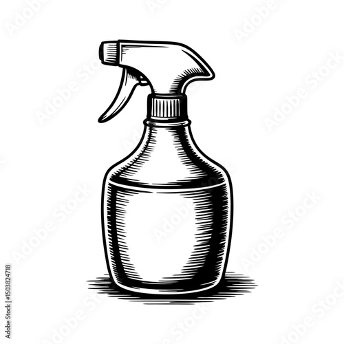 Vintage spray bottle vector illustration isolated on transparent background