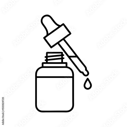 Essential oil dropper bottle icon vector illustration isolated on transparent background