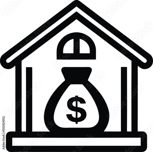 Loan Icon Outline Vector Illustration
