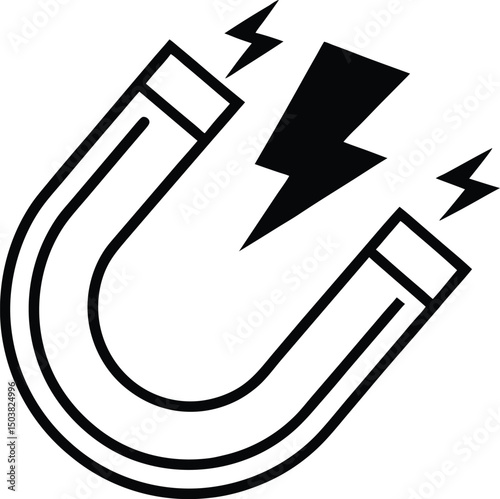 Magnetism Icon Outline Vector Illustration