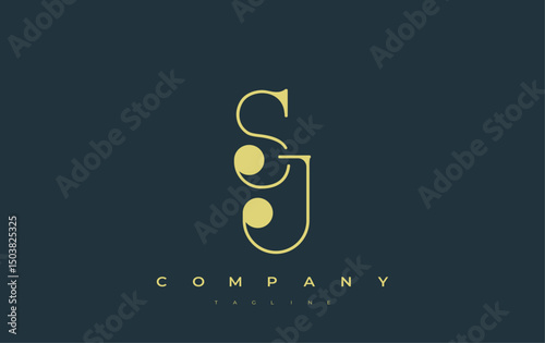 SJ Typography Logo Design. Stylish monogram design depiction featuring the letters S and J combined in an artistic signature style, delivering a unique and creative visual representation.