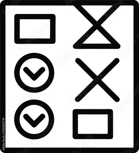 Multiple Choice Icon Outline Vector Illustration