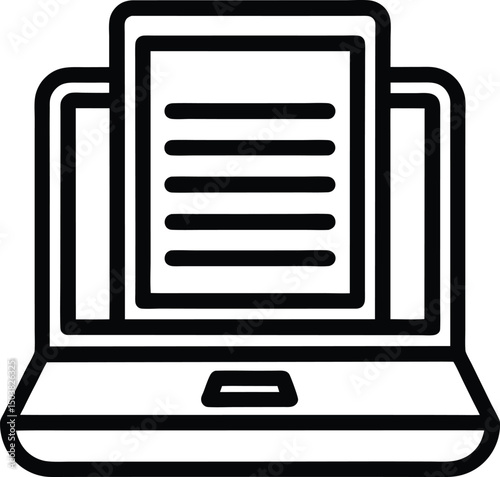 Online Submission Icon Outline Vector Illustration