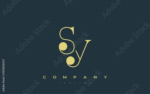 SY Typography Logo Design. Stylish monogram design depiction featuring the letters S and Y combined in an artistic signature style, delivering a unique and creative visual representation.