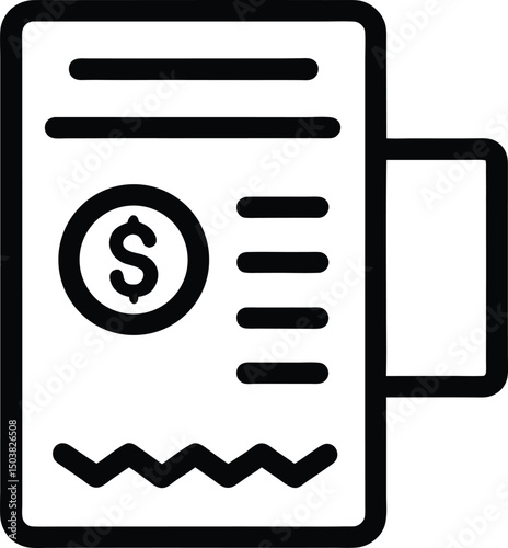 Payment Request Icon Outline Vector Illustration