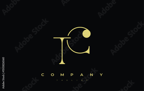 TC Typography Logo Design. Stylish monogram design depiction featuring the letters T and C combined in an artistic signature style, delivering a unique and creative visual representation.