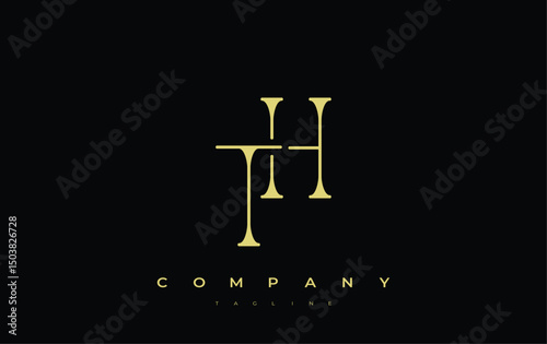 TH Typography Logo Design. Stylish monogram design depiction featuring the letters T and H combined in an artistic signature style, delivering a unique and creative visual representation.