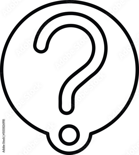 Question Mark Icon Outline Vector Illustration