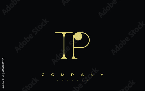 TP Typography Logo Design. Stylish monogram design depiction featuring the letters T and P combined in an artistic signature style, delivering a unique and creative visual representation.