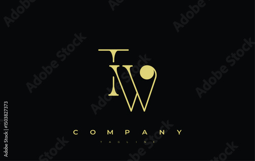 TW Typography Logo Design. Stylish monogram design depiction featuring the letters T and W combined in an artistic signature style, delivering a unique and creative visual representation.