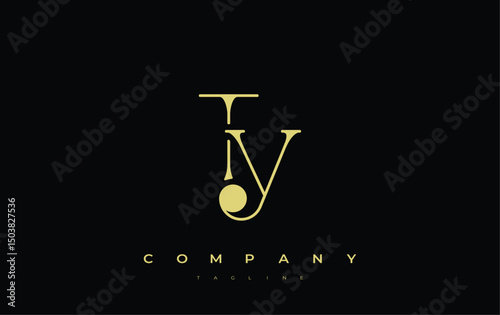 TY Typography Logo Design. Stylish monogram design depiction featuring the letters T and Y combined in an artistic signature style, delivering a unique and creative visual representation.