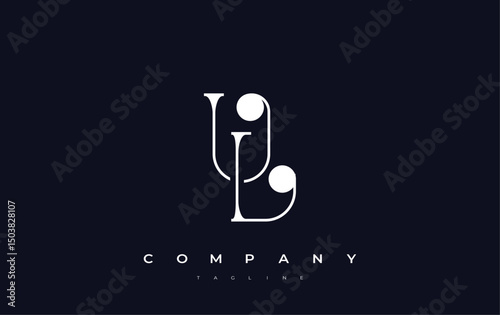 UL Typography Logo Design. Stylish monogram design depiction featuring the letters U and L combined in an artistic signature style, delivering a unique and creative visual representation.